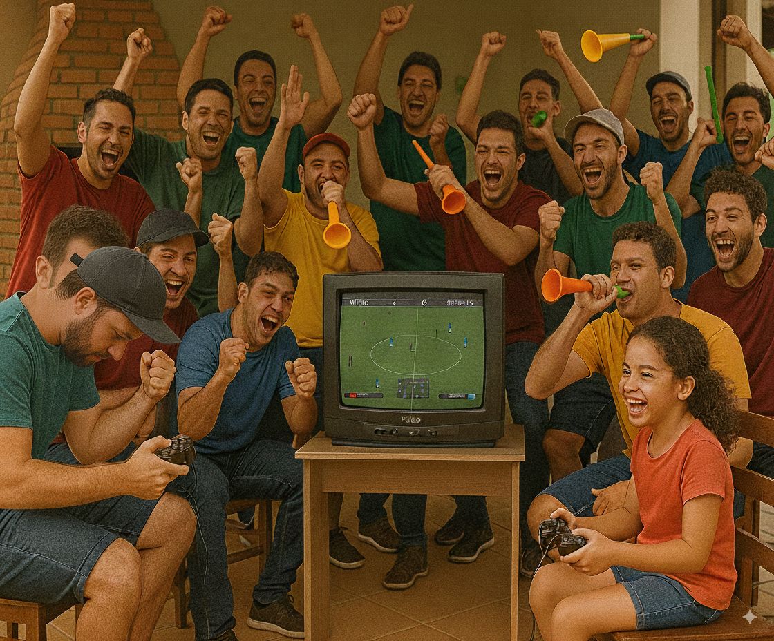 Crianças jogando videogame em uma varanda — RXO